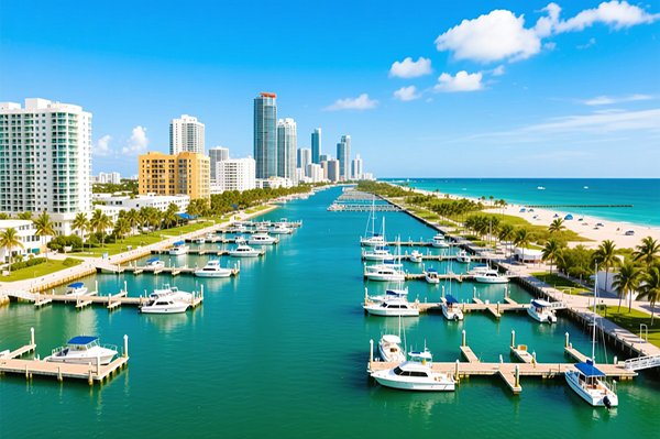 foto van De nieuwe cruiseterminal in Miami van MSC cruises.