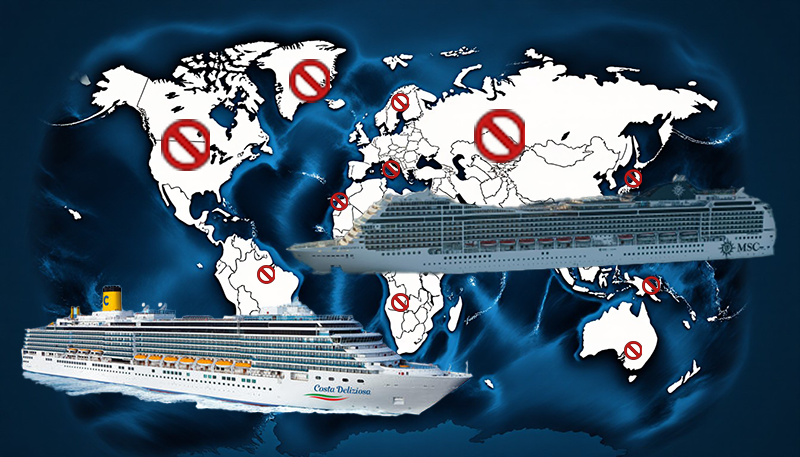 foto van Wereldcruises stoppen hun reis omdat de havens gesloten zijn 